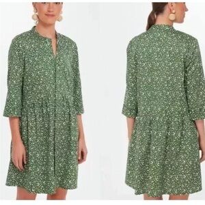 Tuckernuck Royal Shirt Dress - Green Cheetah Floral - Size Small